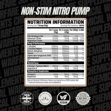 Nitro Pump™ - Non-Stim Nootropic Pump (40 Servings) chemical Warfare