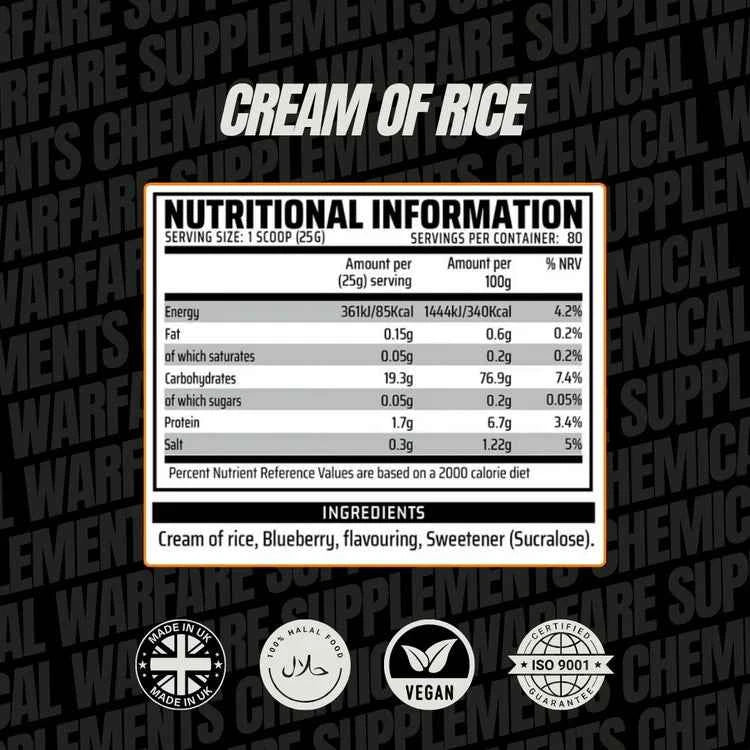 Cream of Rice - 2kg (80 Servings) Chemical Warfare