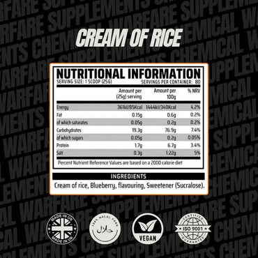 Cream of Rice - 2kg (80 Servings) Chemical Warfare